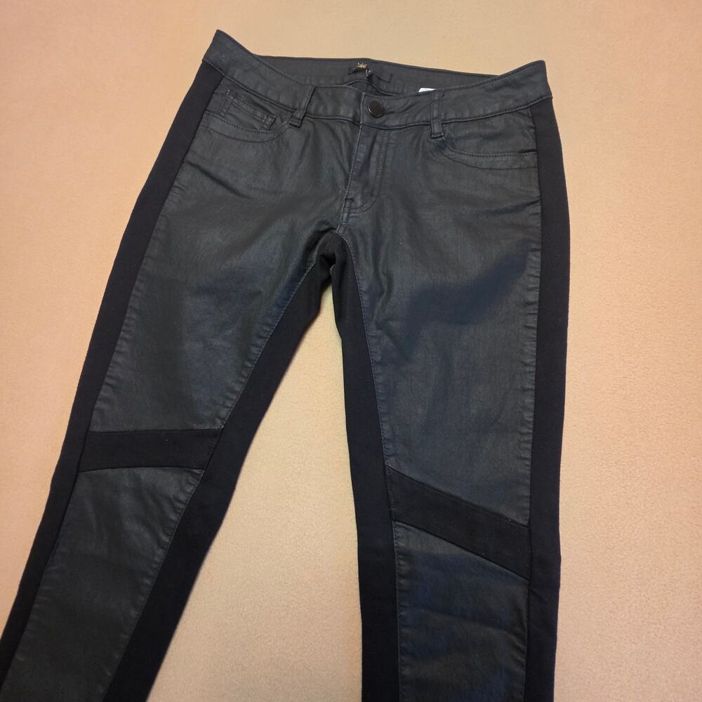 Maje Darpo Wax Paneled Biker Skinny Stretch Jeans Pants Black Sz 40EU 30US